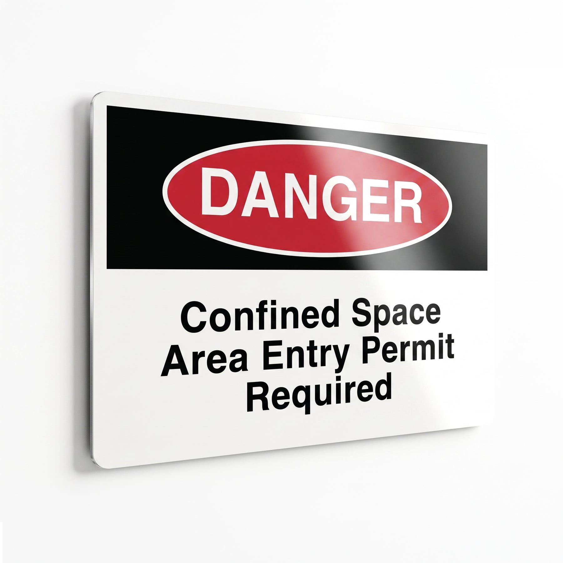 DANGER Confined Space Area Entry Permit Required Sign
