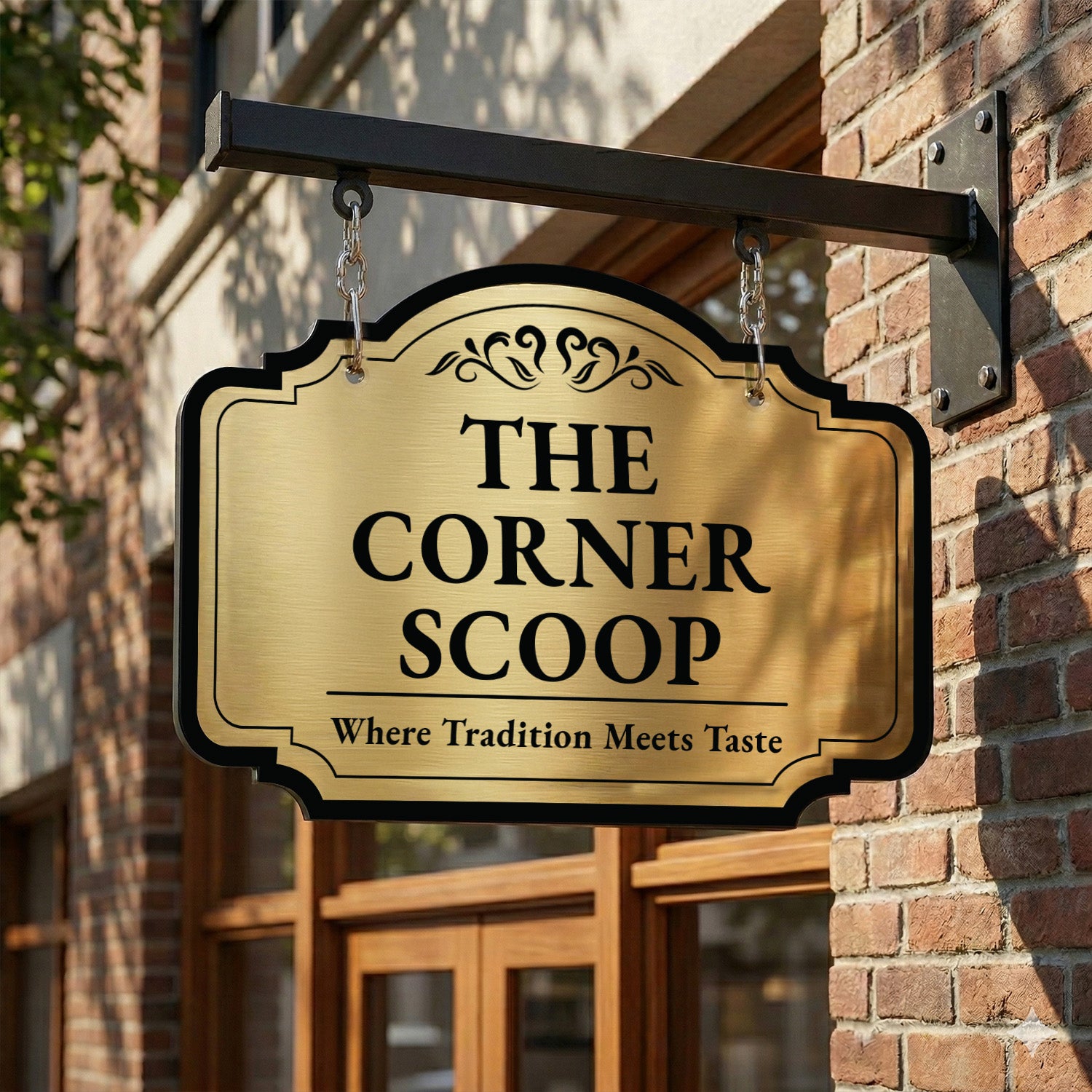 Gold Brushed Custom Sign Outdoor, Giant Custom Outdoor Metal Sign