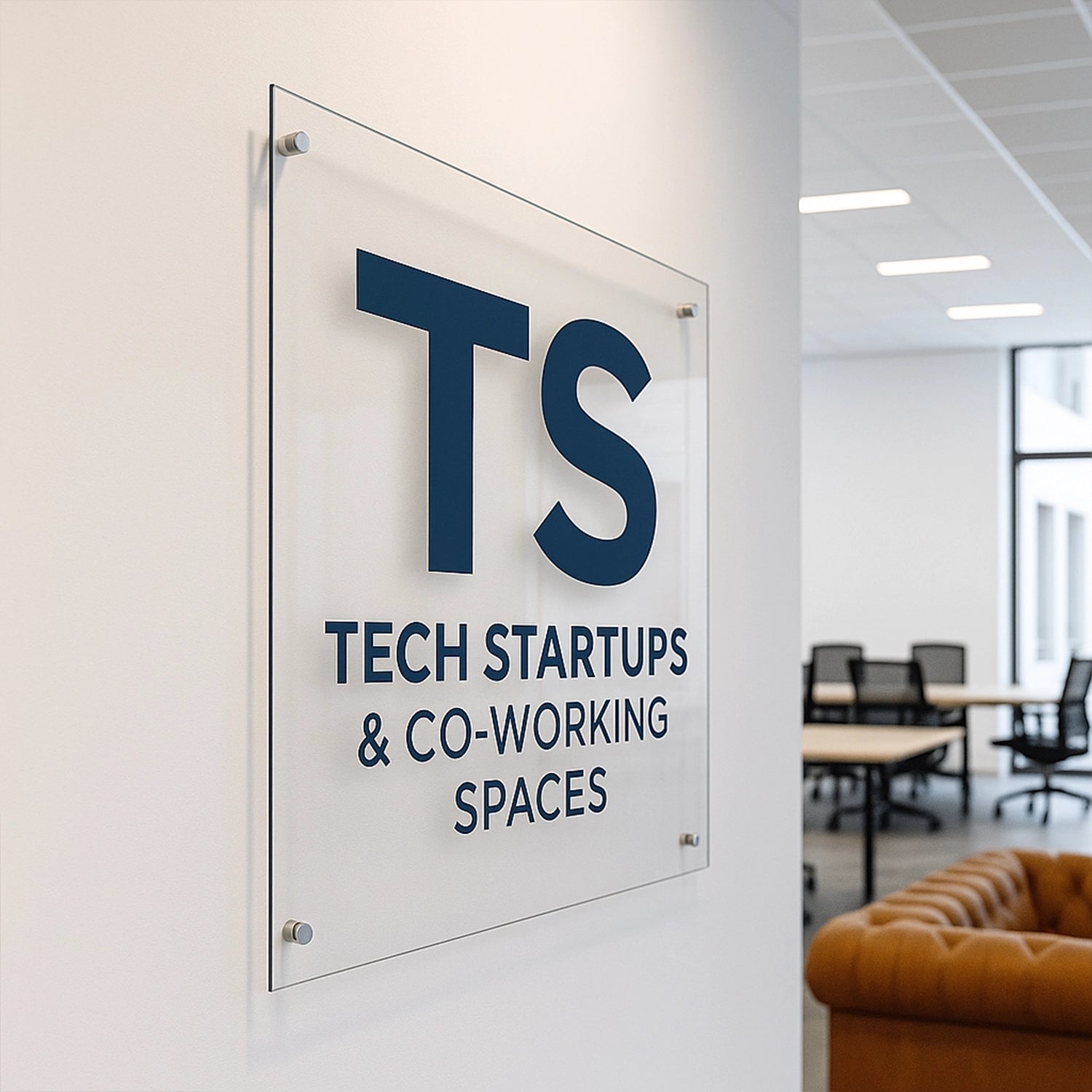 Custom Acrylic Office Signs for Tech Startups & Co-Working Spaces