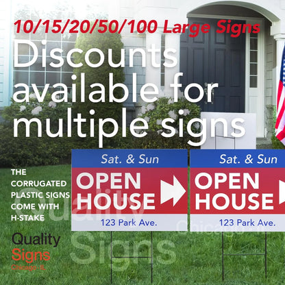 Double Sided, Corrugated Plastic, Custom Yard Signs With H Stakes