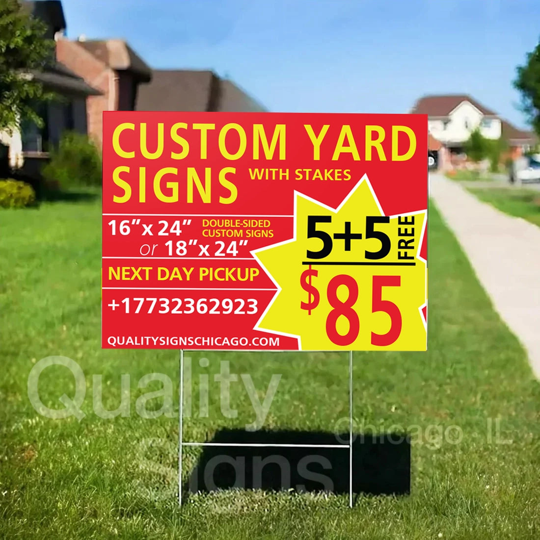 Double Sided, Corrugated Plastic, Custom Yard Signs With H Stakes