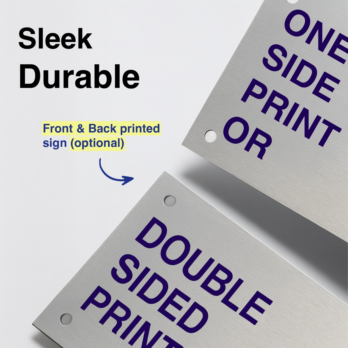 Silver Window Sign Brushed Silver Aluminum Custom Sign – Quality Signs Chicago