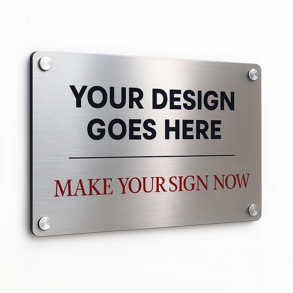 Silver Window Sign Brushed Silver Aluminum Custom Sign – Quality Signs Chicago