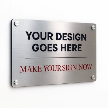 Brushed Silver Aluminum Sign