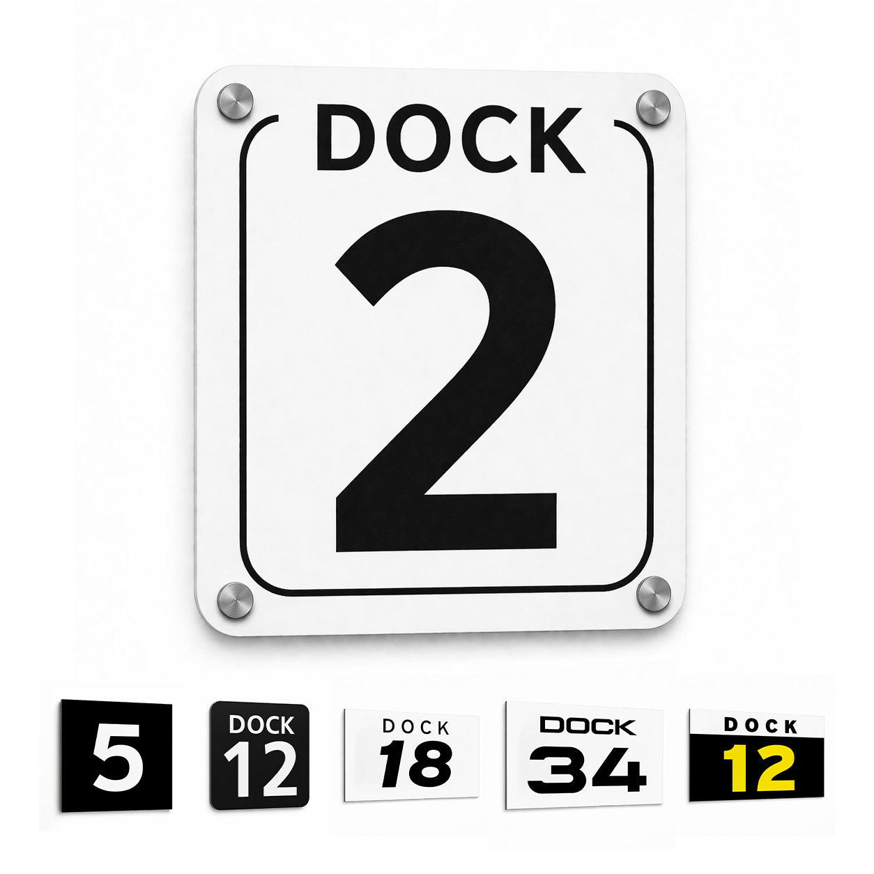 Industrial Aluminum Loading Dock Number Signs