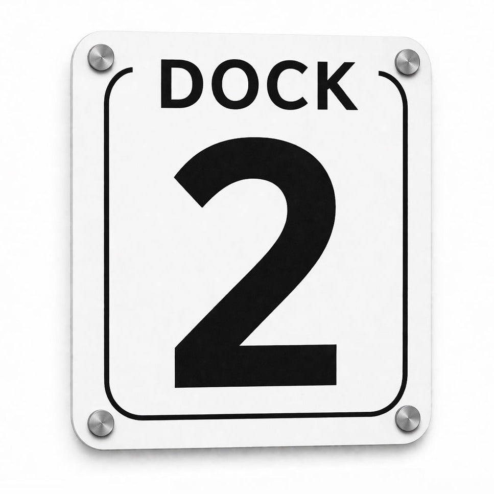 Industrial Aluminum Loading Dock Number Signs