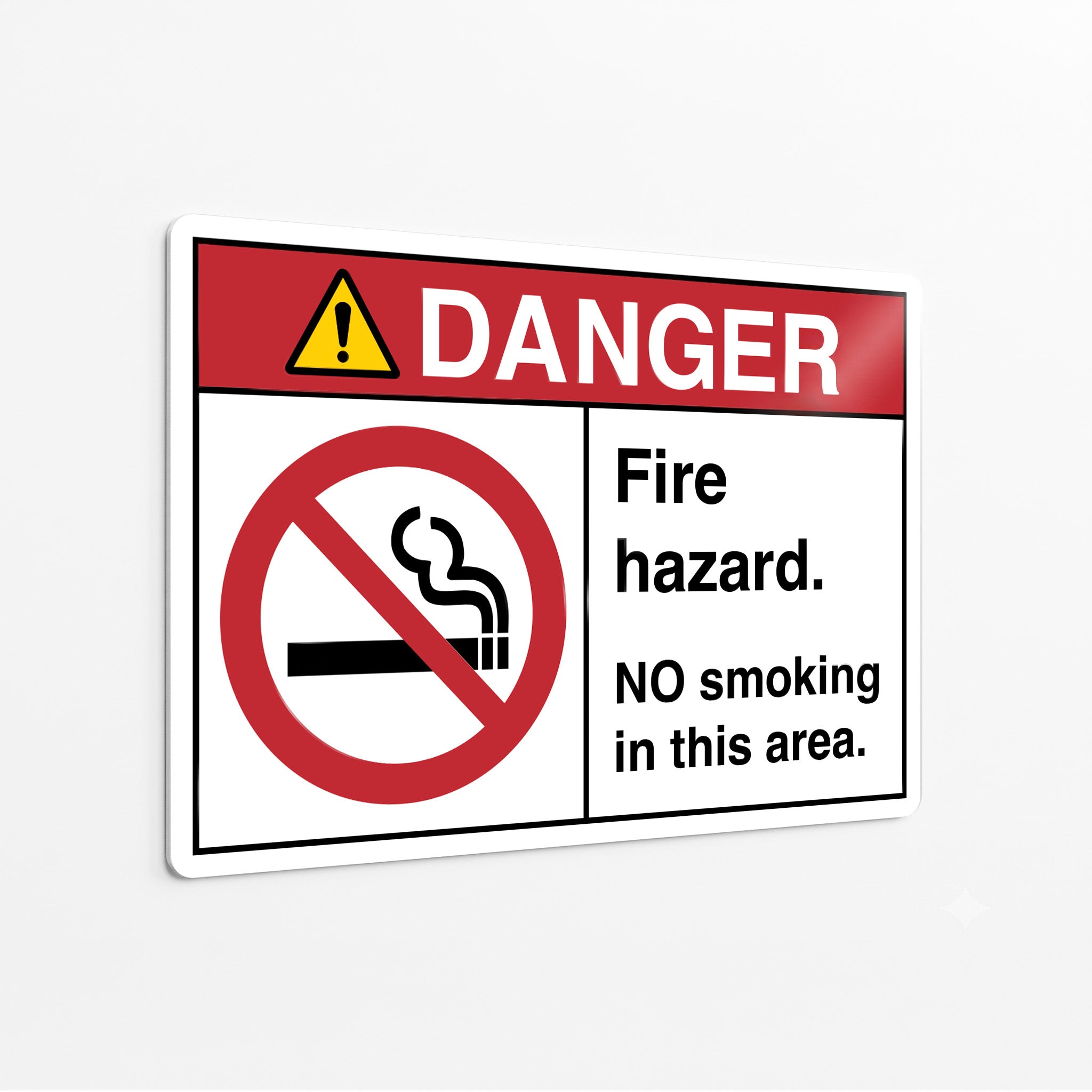 Danger Fire Hazard No Smoking in This Area Sign
