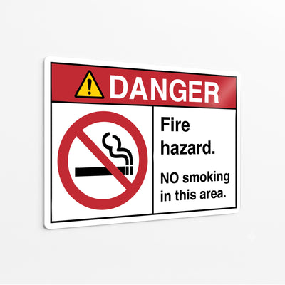 Danger Fire Hazard No Smoking in This Area Sign