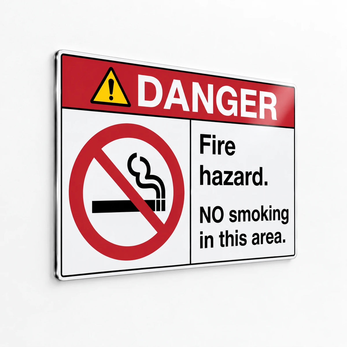 Danger Fire Hazard No Smoking in This Area Sign