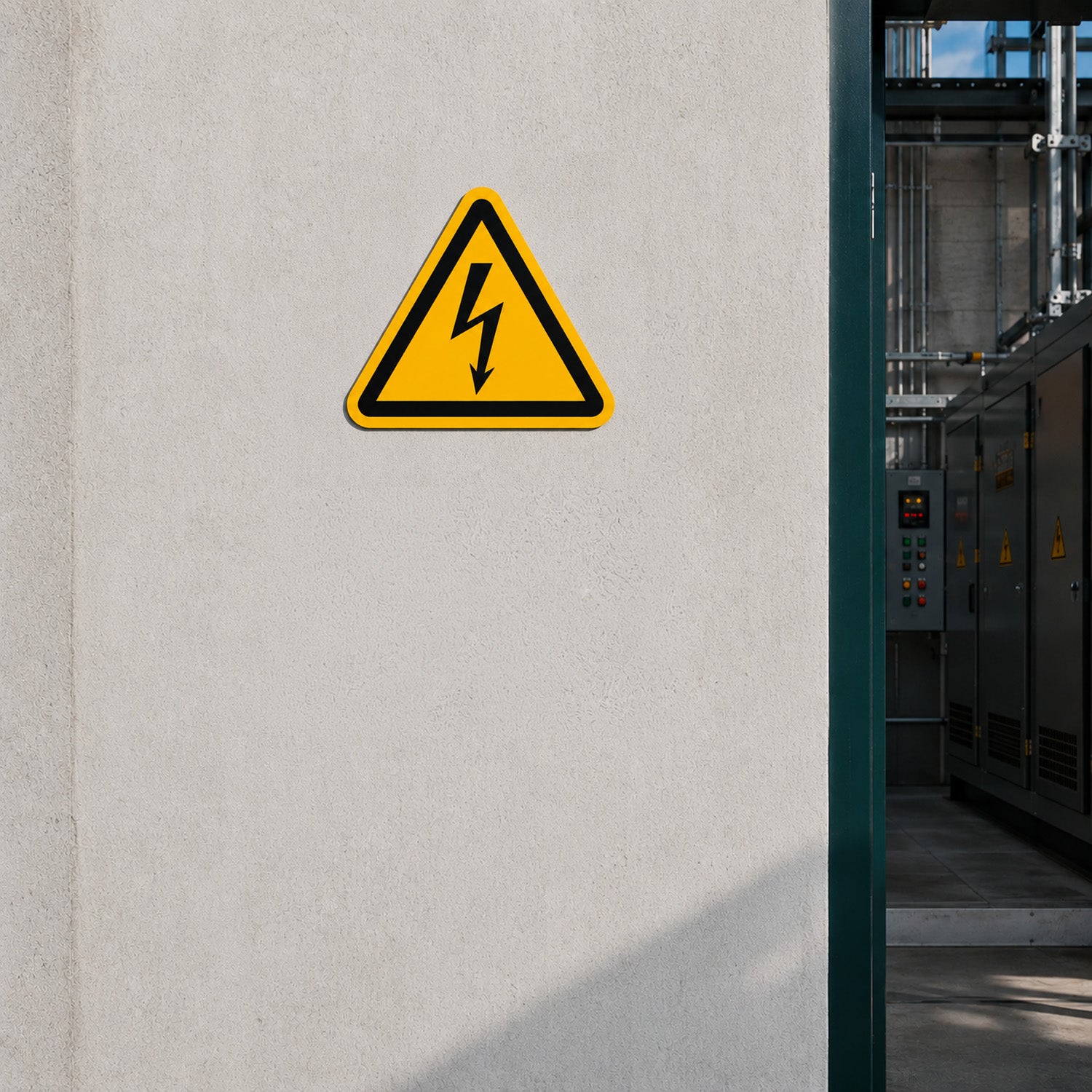 Electrical Hazard Warning Triangle Sign (ISO 7010 W012)