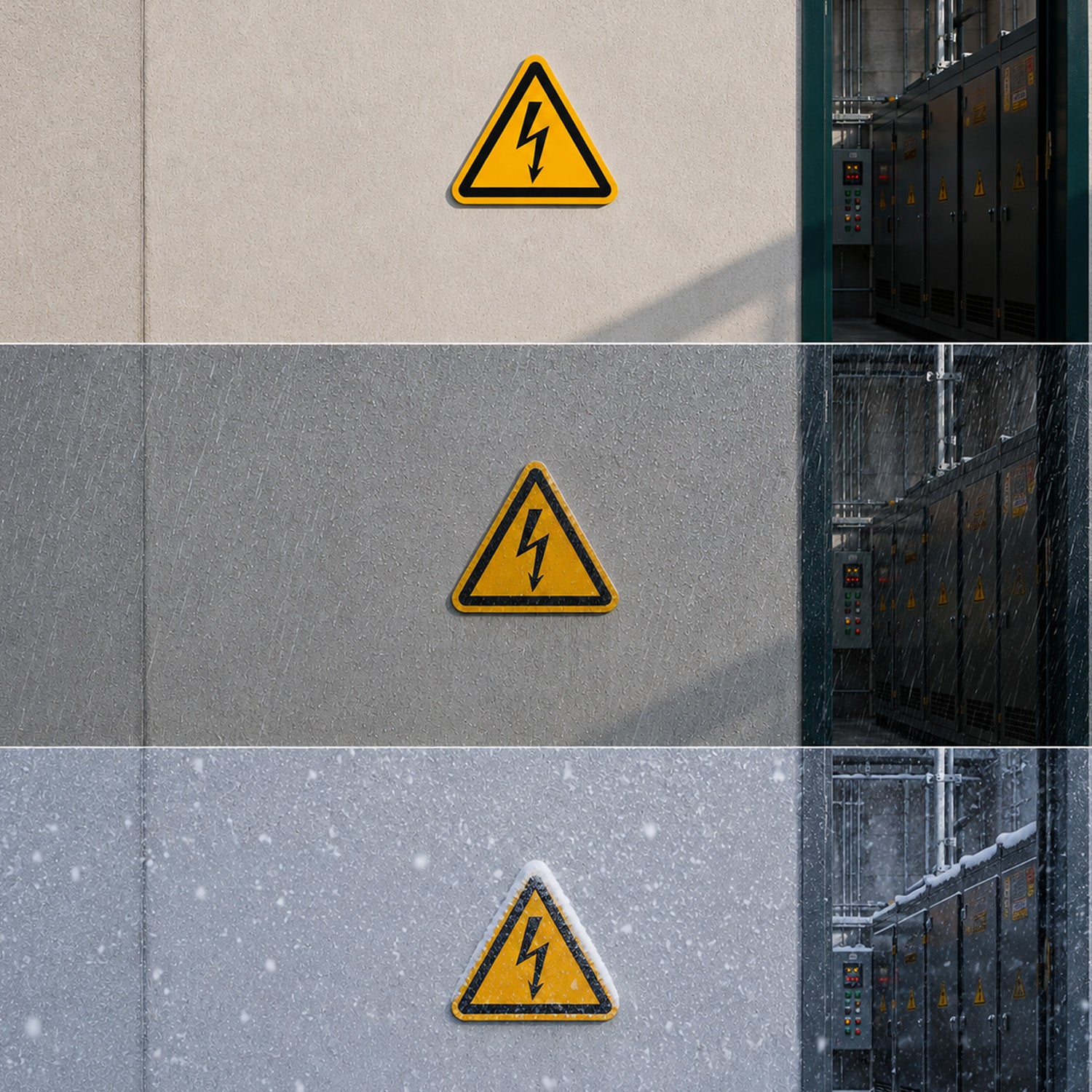 Electrical Hazard Warning Triangle Sign (ISO 7010 W012)