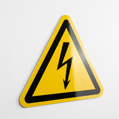 Electrical Hazard Warning Triangle Sign (ISO 7010 W012)