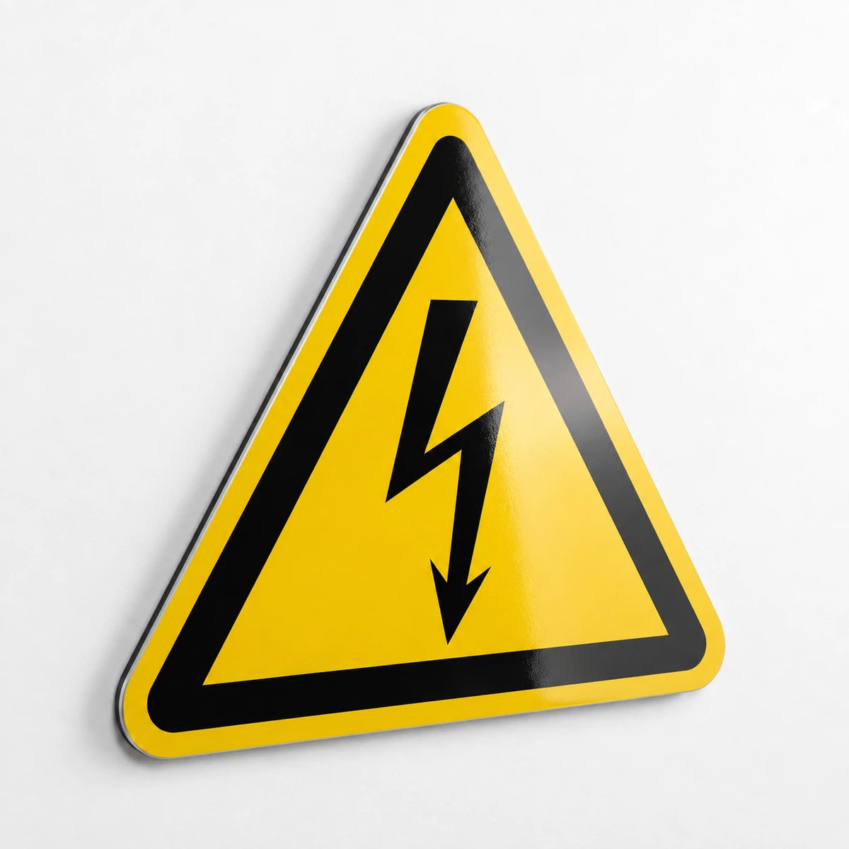 Electrical Hazard Warning Triangle Sign (ISO 7010 W012)