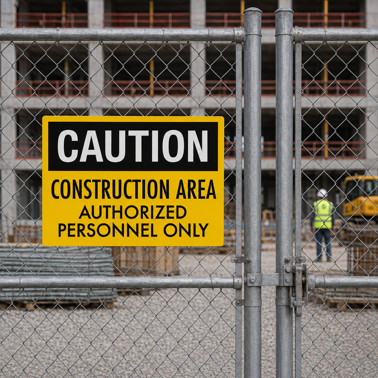 Caution Construction Area Authorized Personnel Only Sign | Heavy-Duty Safety & Job Site Warning Sign