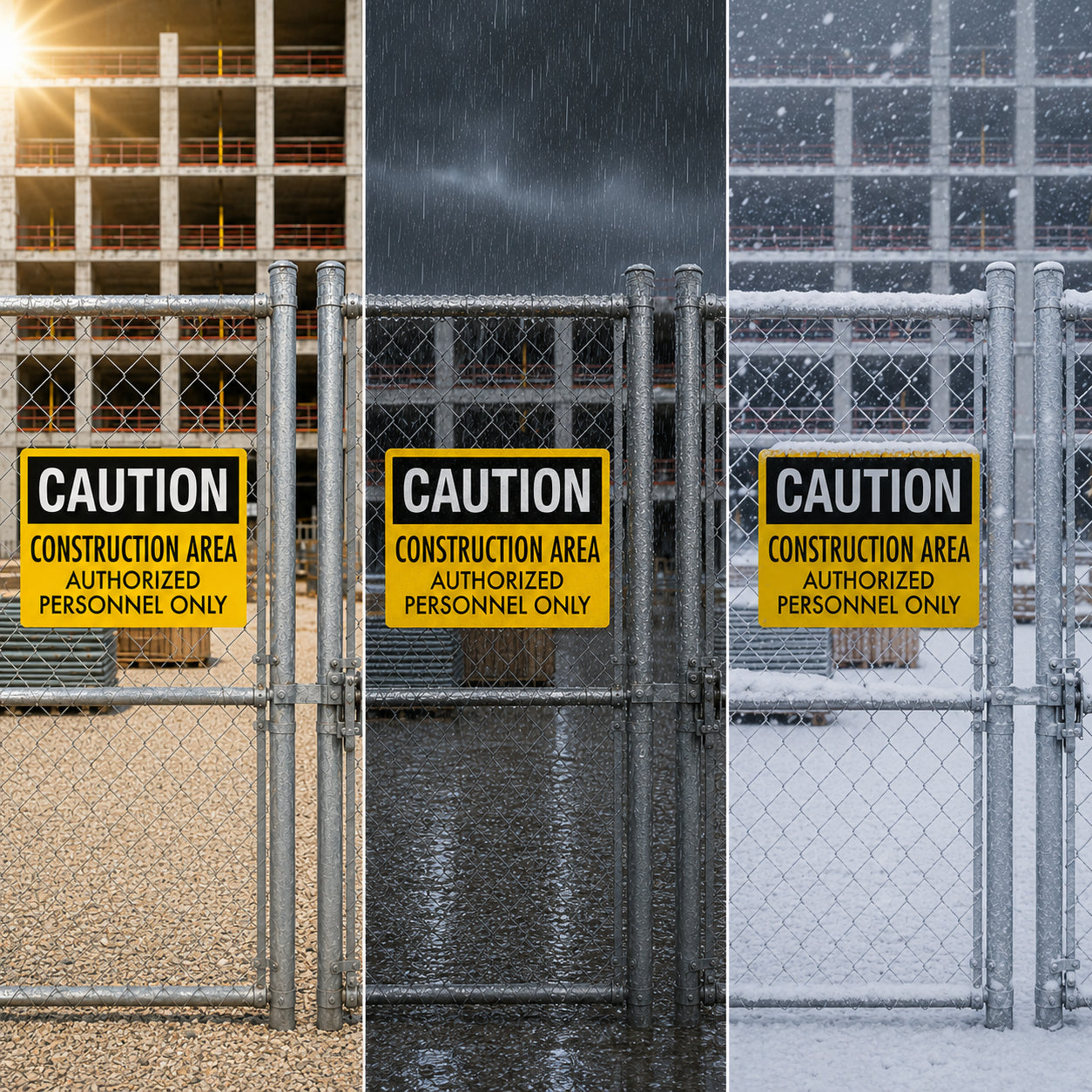 Caution Construction Area Authorized Personnel Only Sign | Heavy-Duty Safety & Job Site Warning Sign