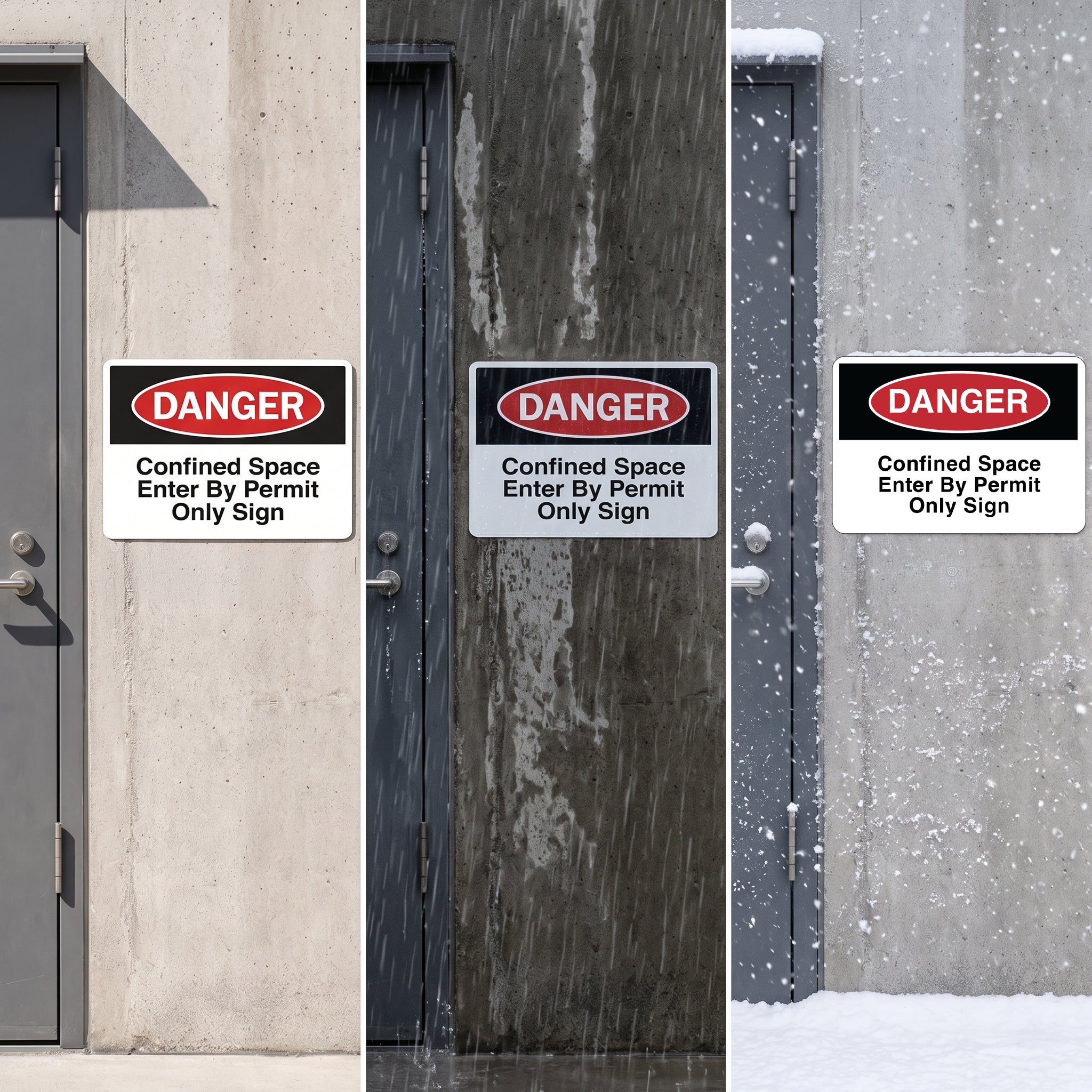 Danger Confined Space Enter By Permit Only Sign