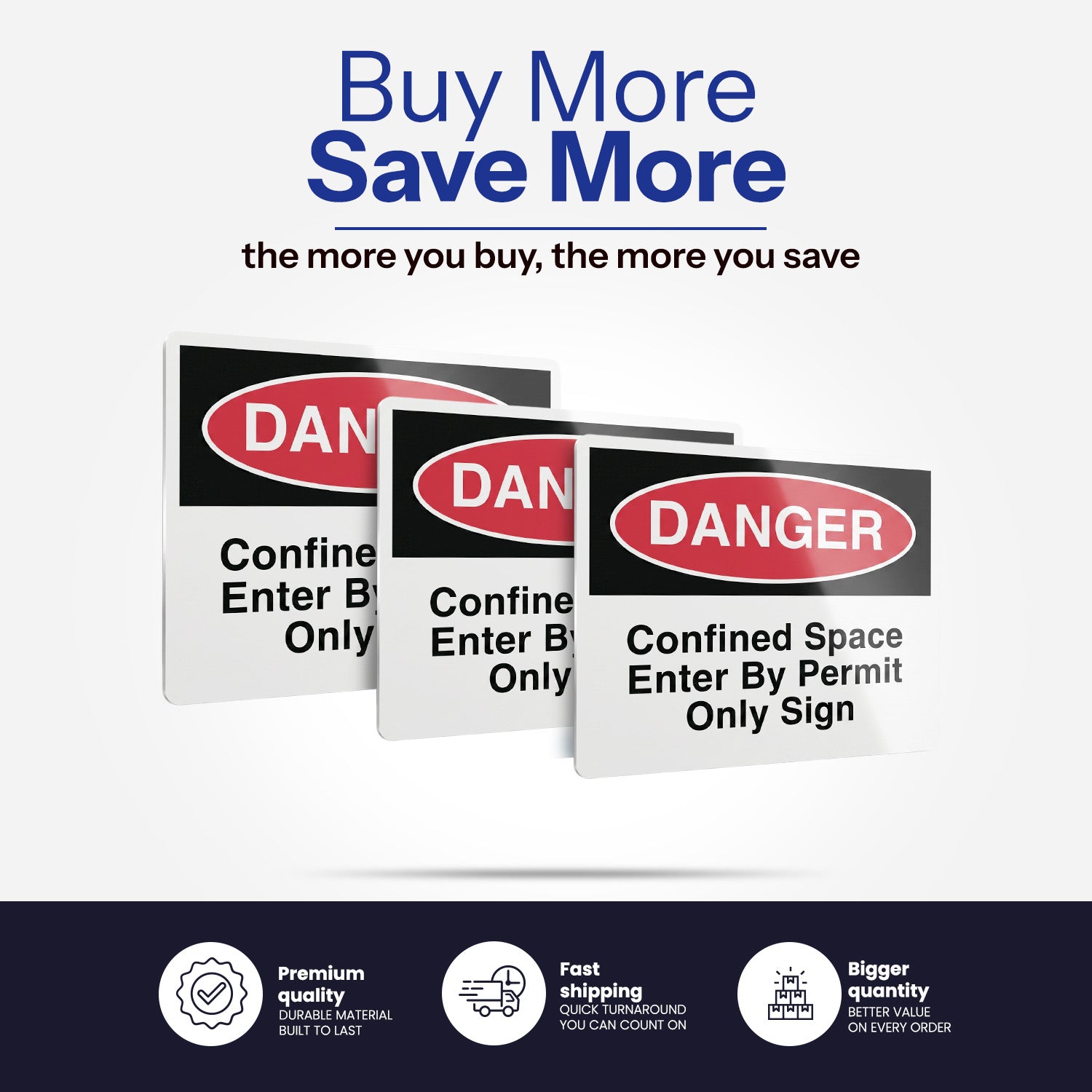 Danger Confined Space Enter By Permit Only Sign