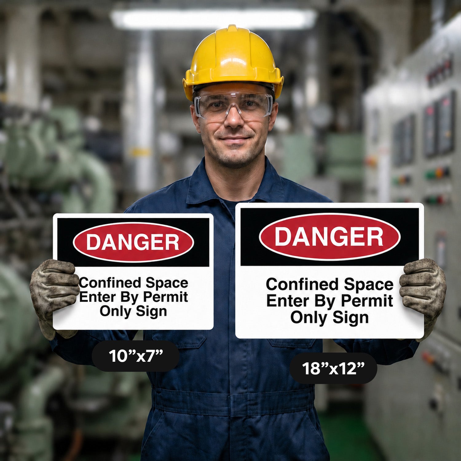 Danger Confined Space Enter By Permit Only Sign