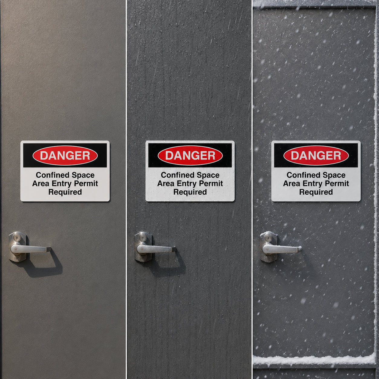 DANGER Confined Space Area Entry Permit Required Sign