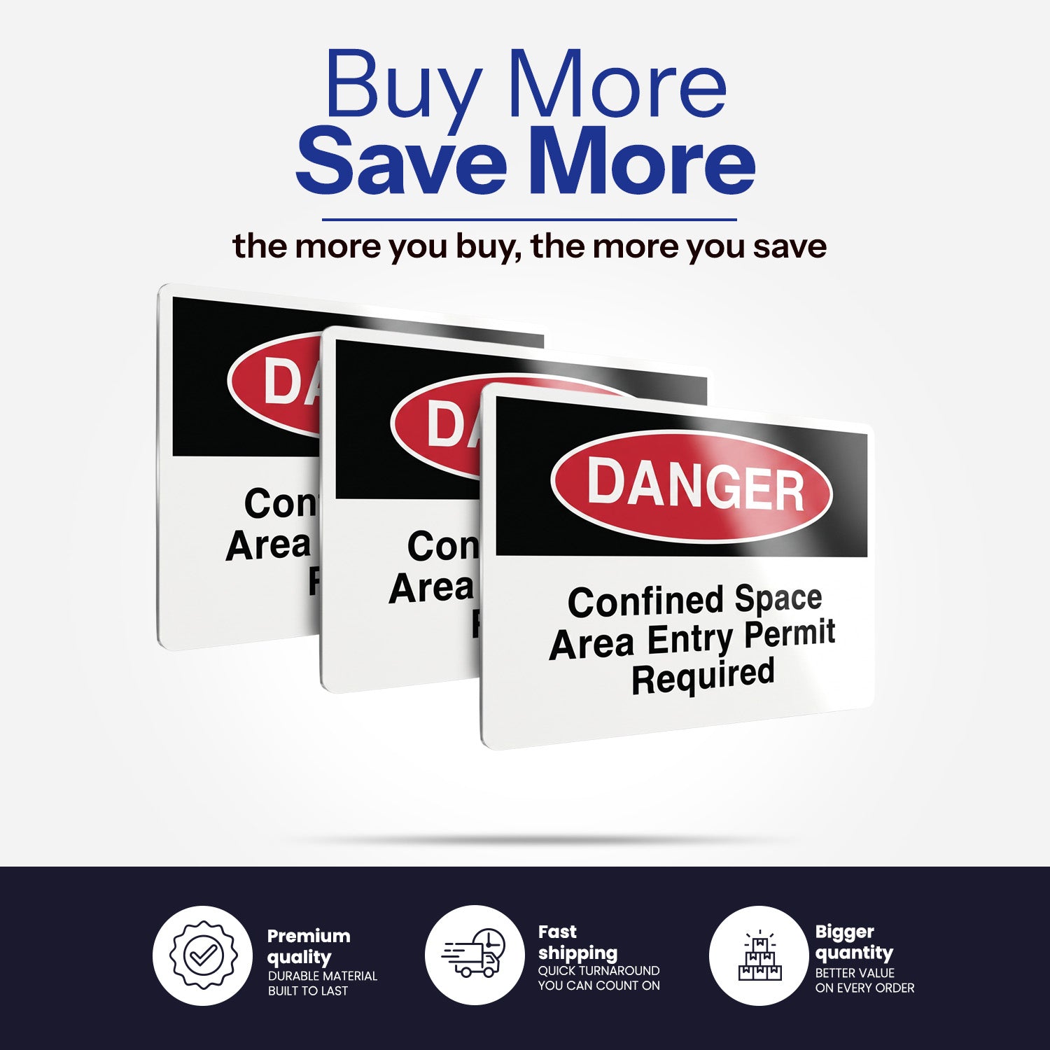 DANGER Confined Space Area Entry Permit Required Sign
