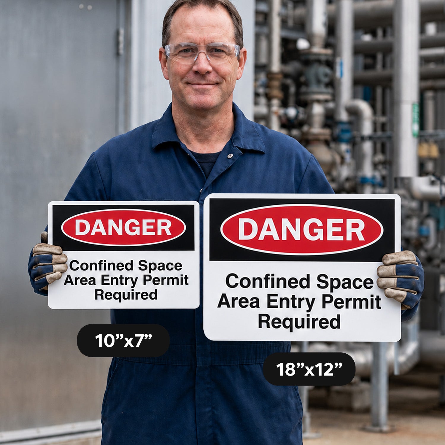DANGER Confined Space Area Entry Permit Required Sign