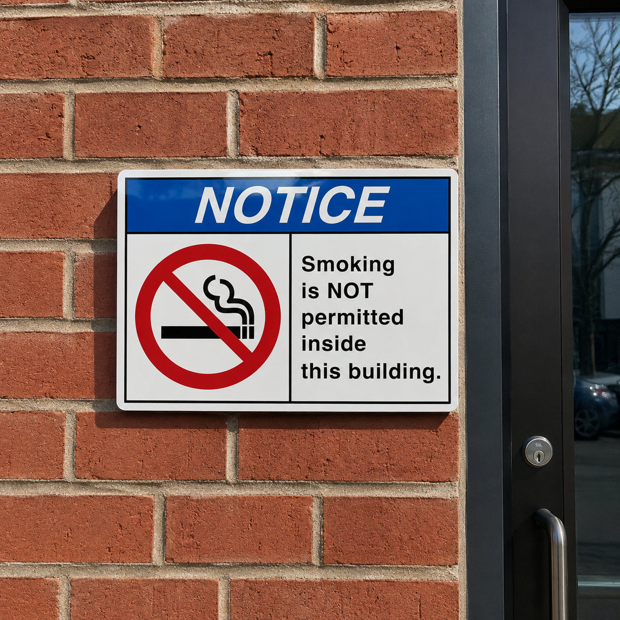 Notice Smoking is NOT Permitted Inside This Building Sign