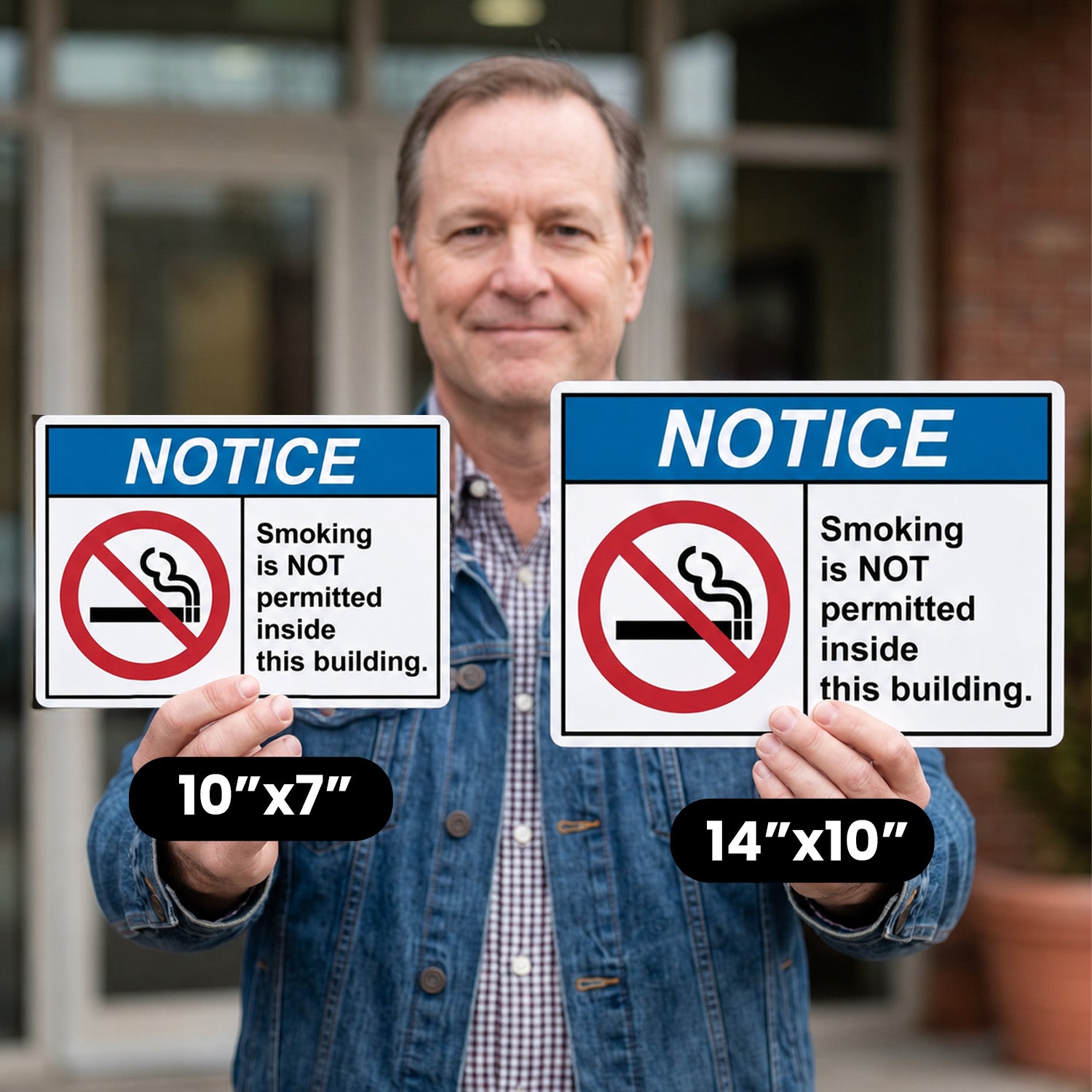 Notice Smoking is NOT Permitted Inside This Building Sign