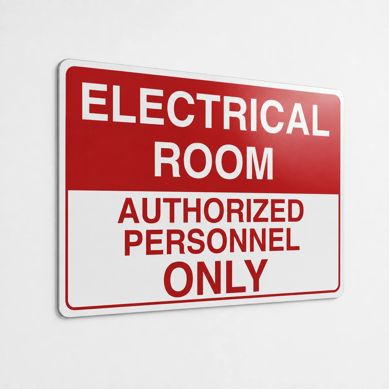 Electrical Room Authorized Personnel Only Sign – Red & White Restriction Safety Sign