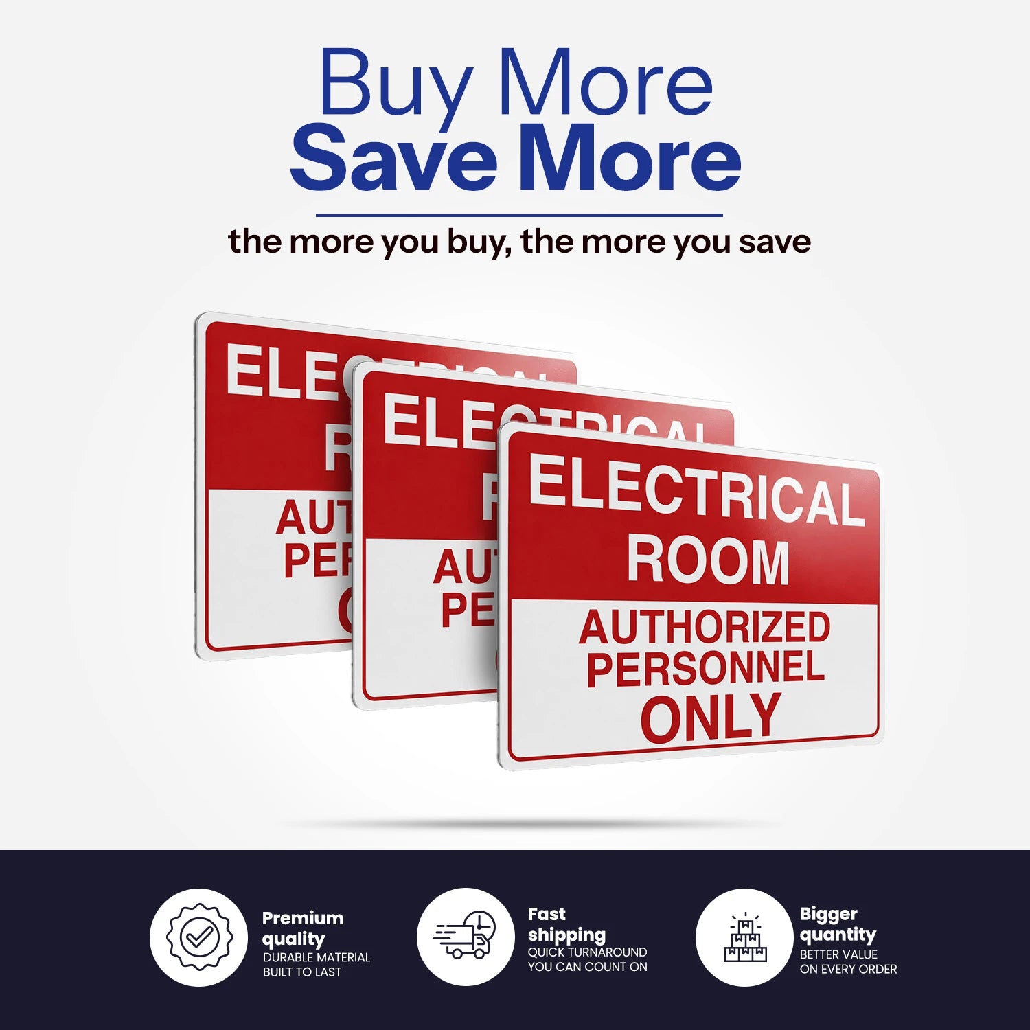 Electrical Room Authorized Personnel Only Sign – Red & White Restriction Safety Sign