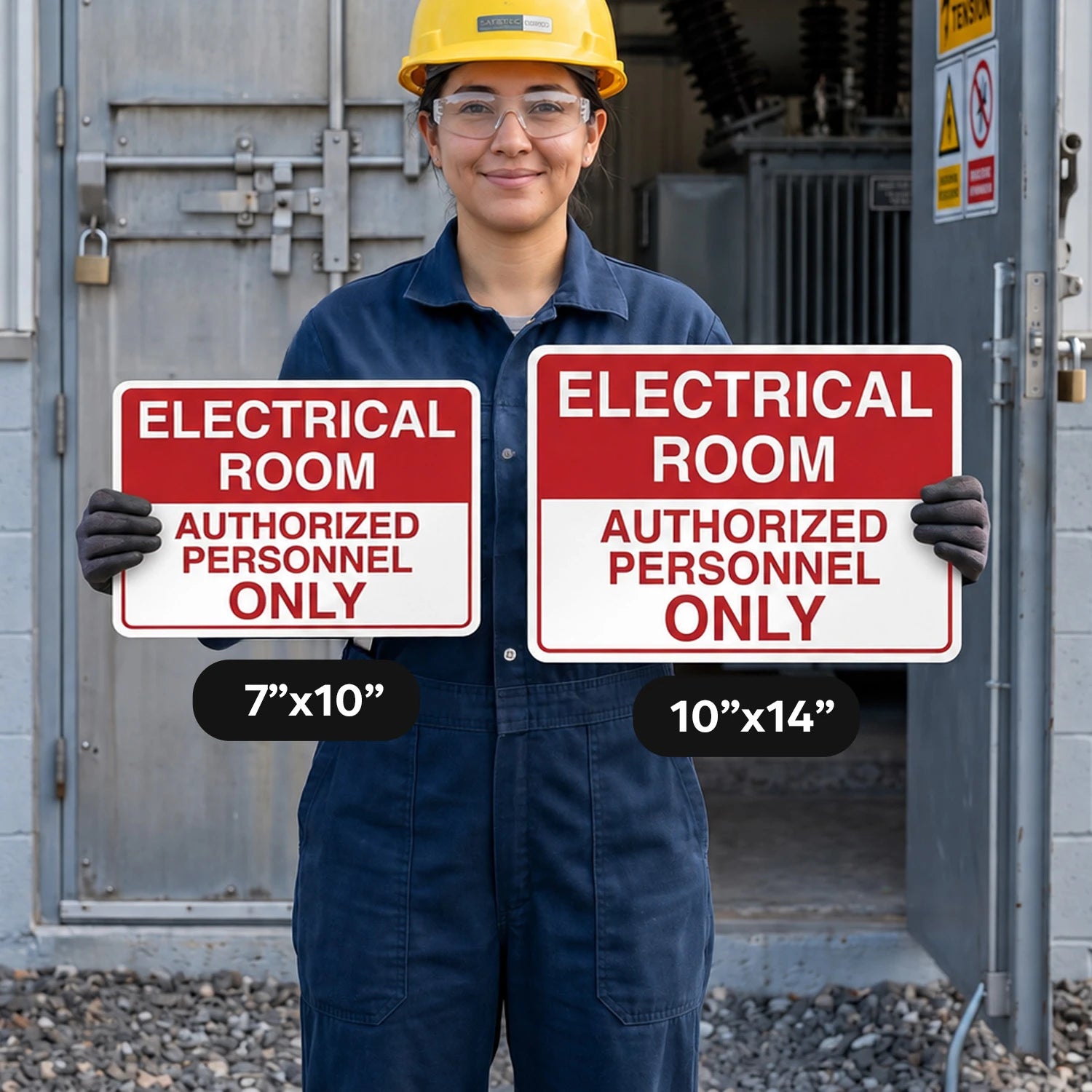 Electrical Room Authorized Personnel Only Sign – Red & White Restriction Safety Sign