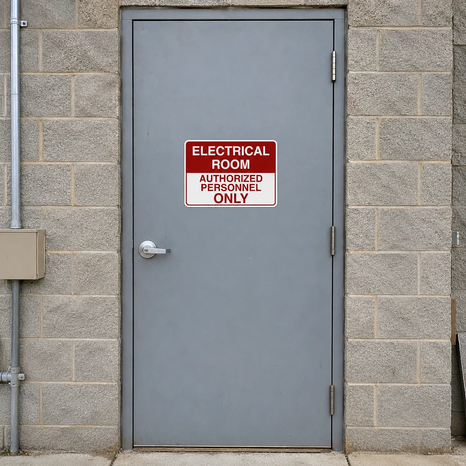 Electrical Room Authorized Personnel Only Sign – Red & White Restriction Safety Sign
