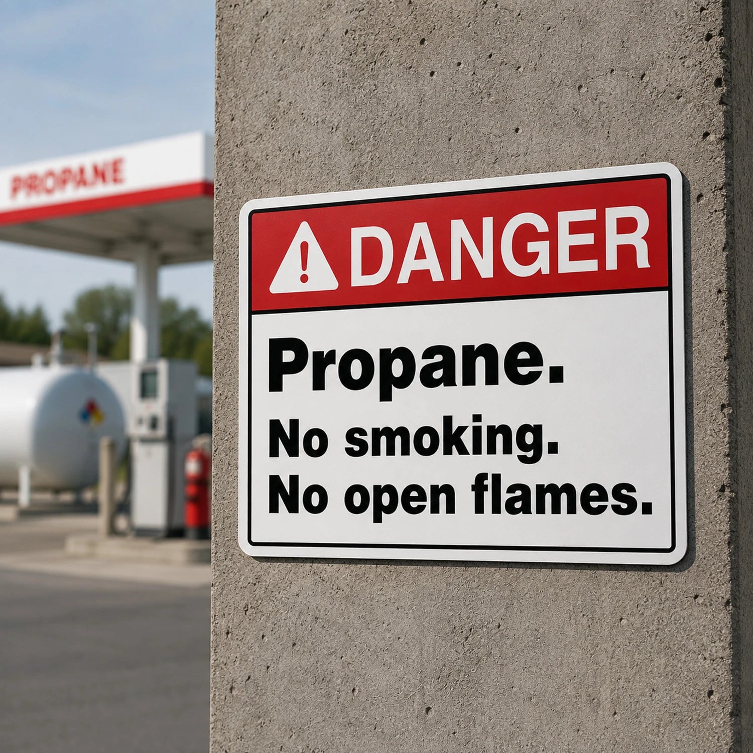Danger — Propane. No Smoking. No Open Flames