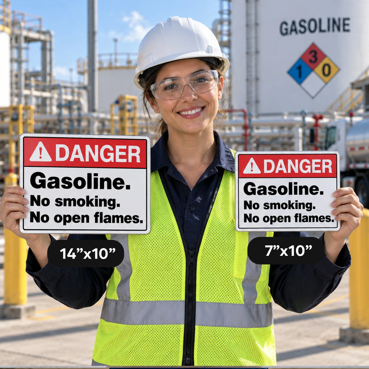 Danger — Gasoline. No Smoking. No Open Flames.