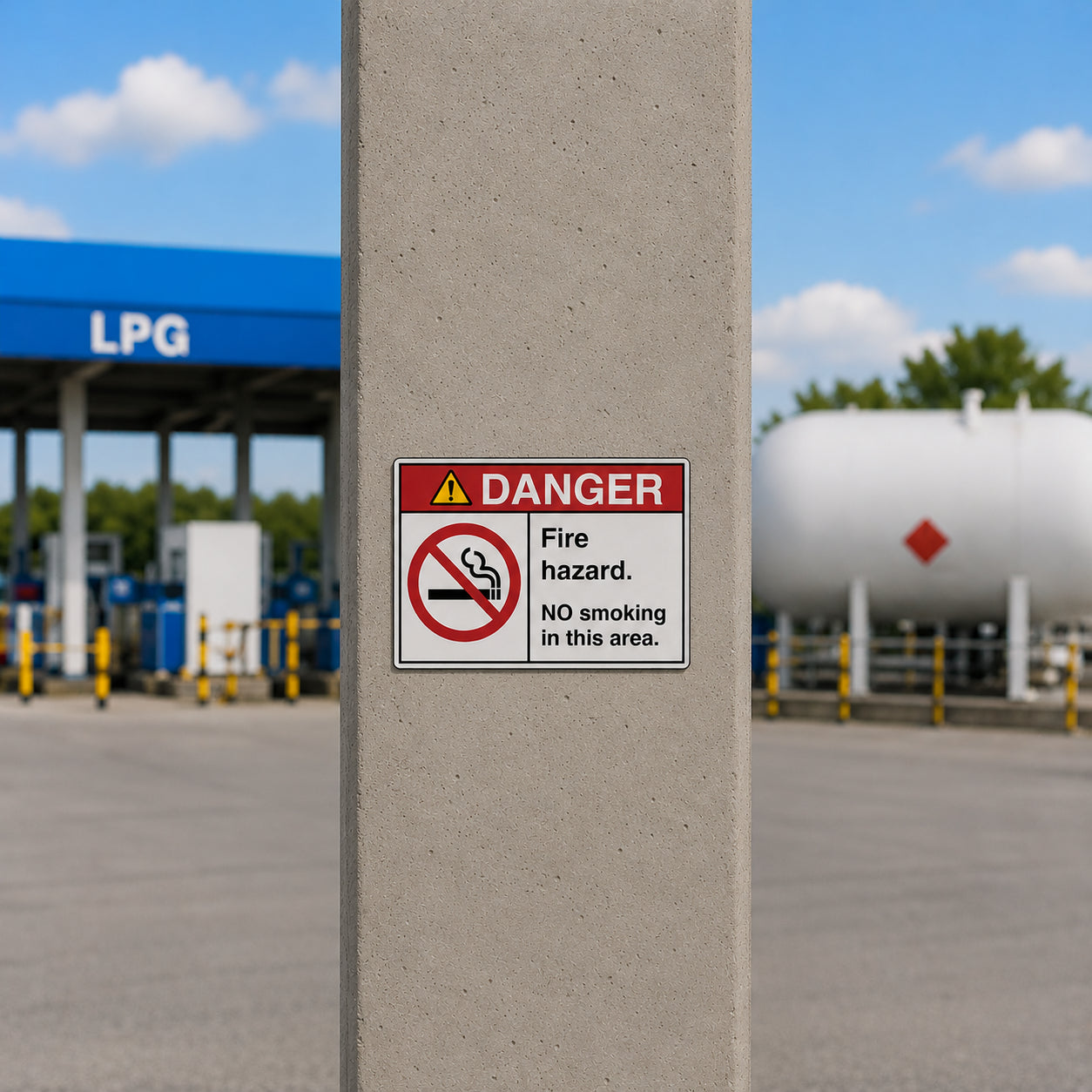 Danger Fire Hazard No Smoking in This Area Sign