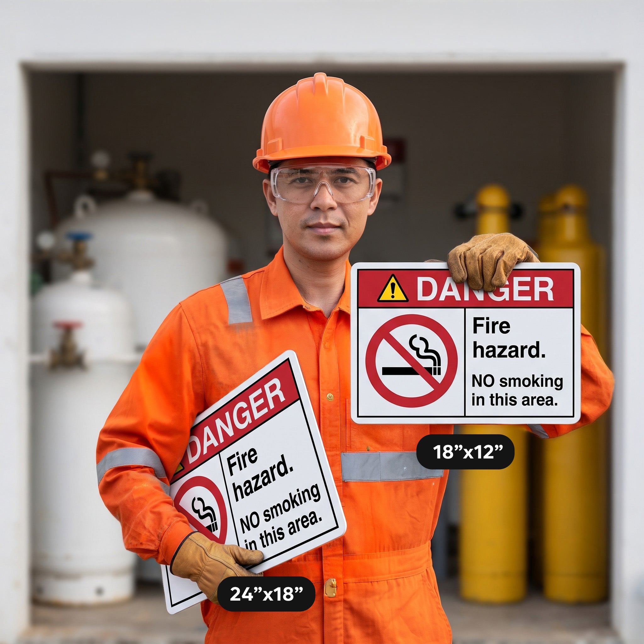 Danger Fire Hazard No Smoking in This Area Sign