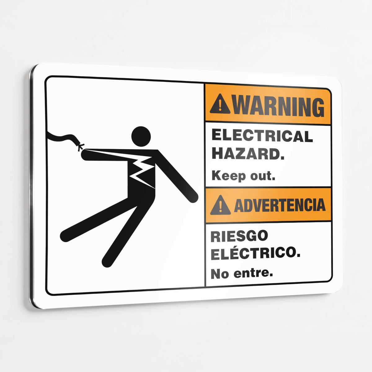 WARNING — Bilingual Electrical Hazard Keep Out Sign - Spanish & English Safety Sign