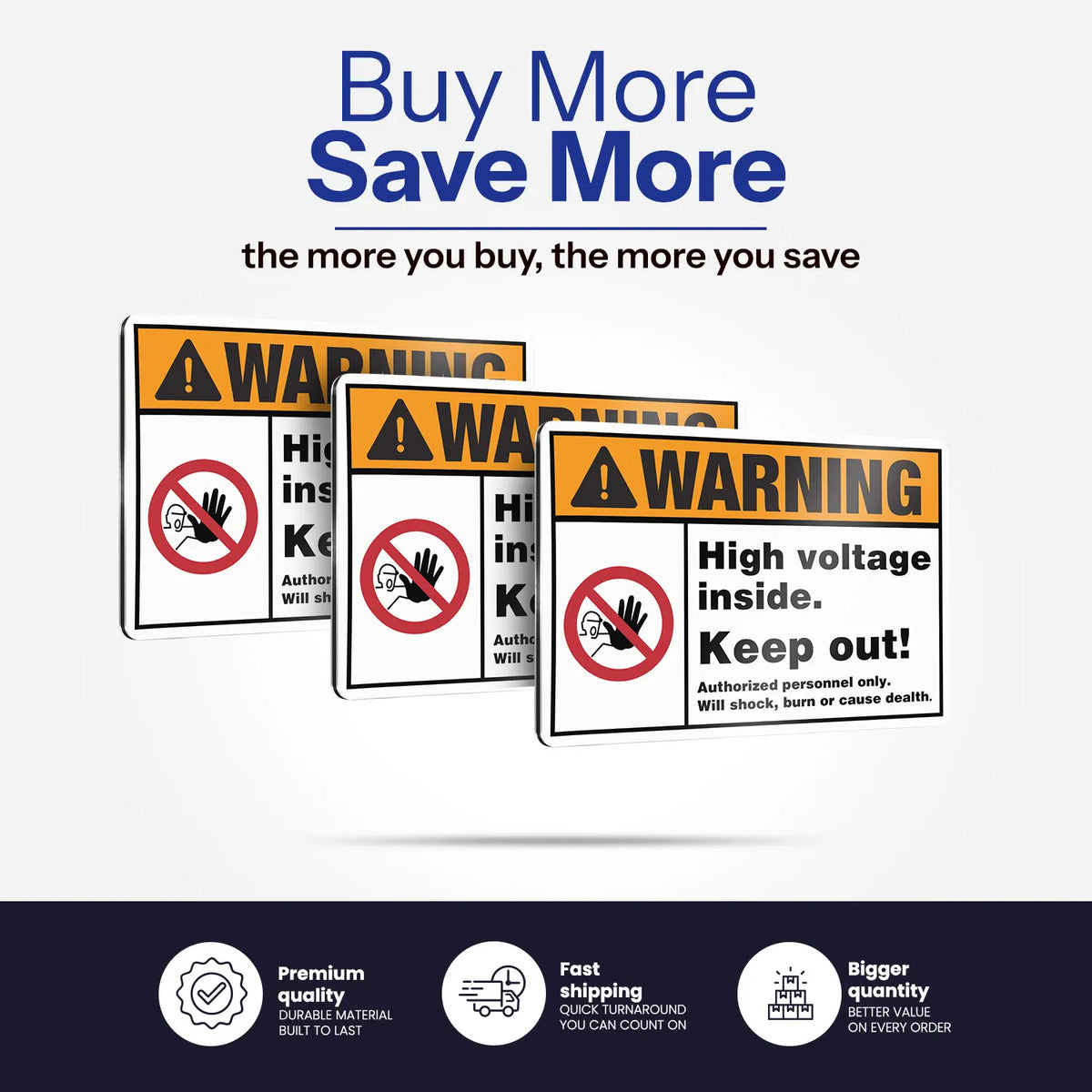 Warning — High Voltage Inside Keep Out Sign | No Access Prohibition Symbol | ANSI Z535.2-2023 | Aluminum