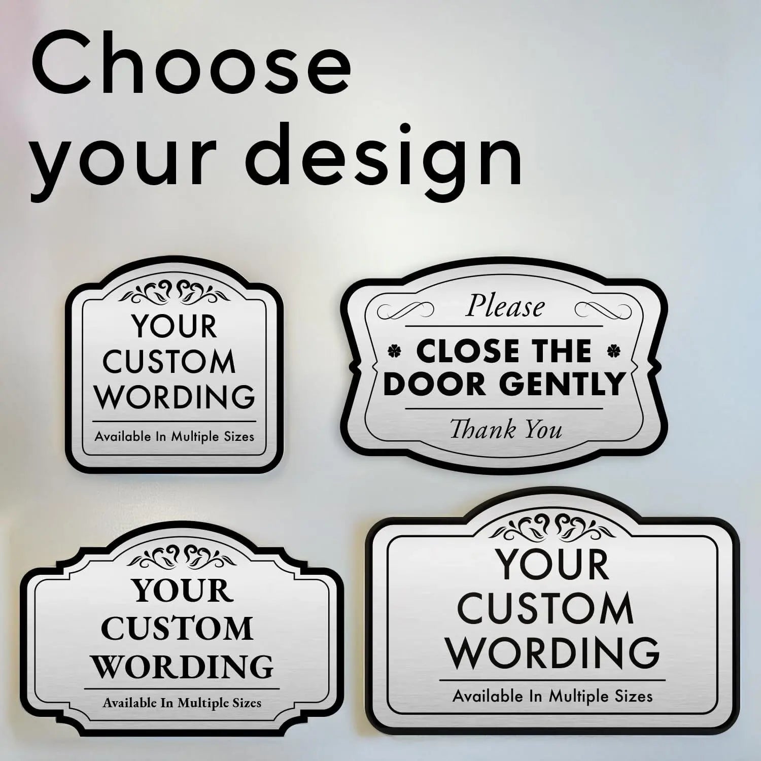 42" x 28" Giant Custom Outdoor Metal Sign – Brushed Silver or Gold Finish