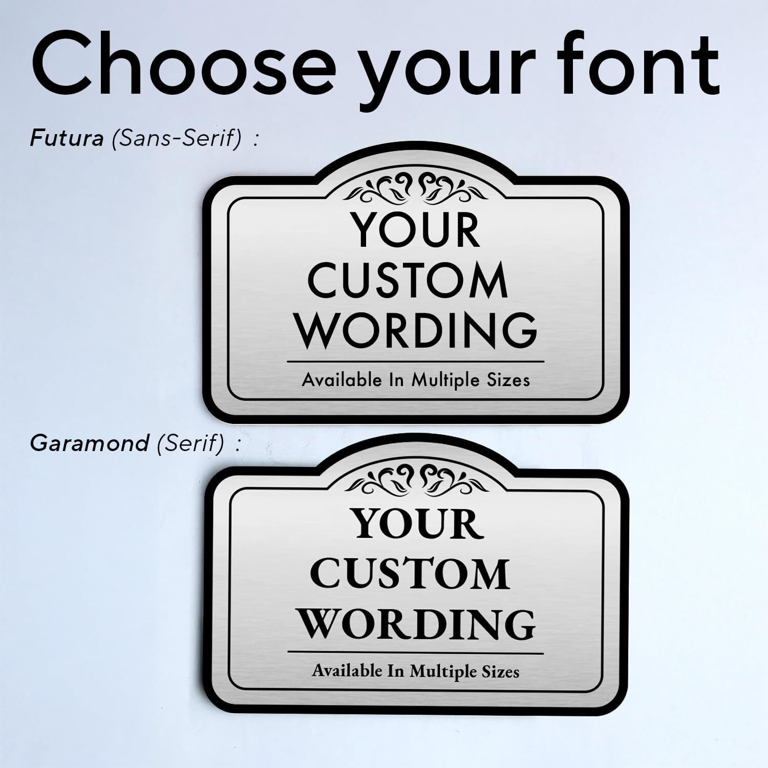 42" x 28" Giant Custom Outdoor Metal Sign – Brushed Silver or Gold Finish