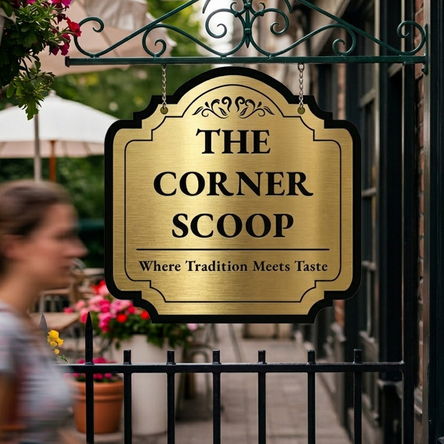 Gold Brushed Custom Sign Outdoor, Giant Custom Outdoor Metal Sign
